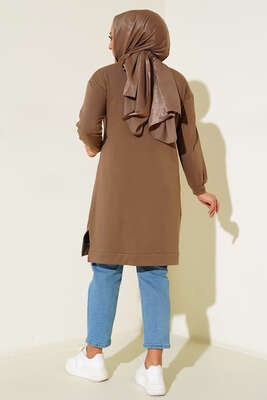 Çımalı Büyük Beden Tunik Taba - Thumbnail