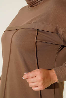 Çımalı Büyük Beden Tunik Taba - Thumbnail