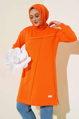 Çımalı Büyük Beden Tunik Oranj - Thumbnail