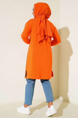 Çımalı Büyük Beden Tunik Oranj - Thumbnail