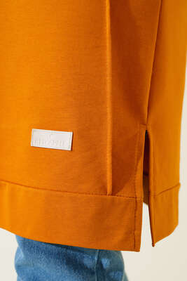 Çımalı Büyük Beden Tunik Hardal - Thumbnail