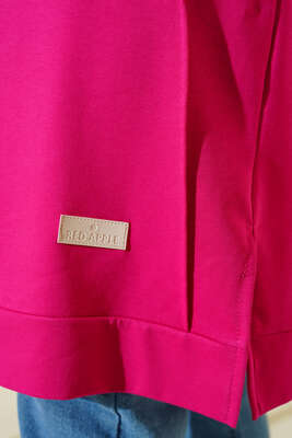 Çımalı Büyük Beden Tunik Fuşya - Thumbnail