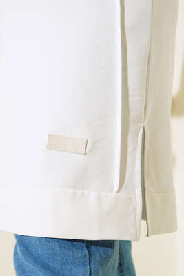 Çımalı Büyük Beden Tunik Ekru - Thumbnail