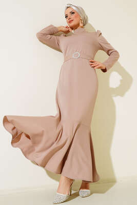 Kemer Tokalı Elbise Taş - Thumbnail