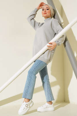 Üç İplik Yarım Balıkçı Yaka Tunik Taş - Thumbnail