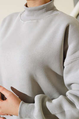 Üç İplik Yarım Balıkçı Yaka Tunik Taş - Thumbnail