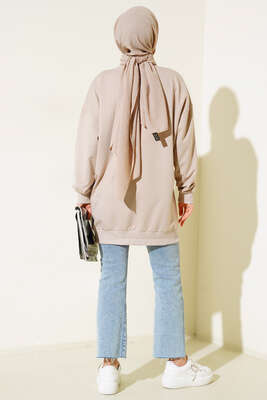 Kot Garnili Tunik Bej - Thumbnail