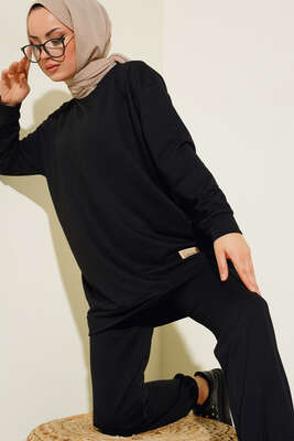 Pazarium - Arma Detaylı İkili Takım Siyah