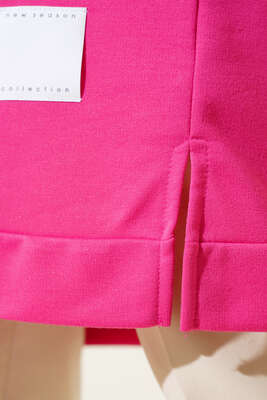 Arma Detaylı Uzun Tunik Fuşya - Thumbnail