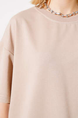 Basic Oversize Tshirt Latte - Thumbnail