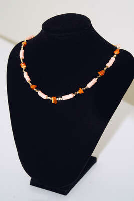 Renkli Boncuklu Kolye Somon - Thumbnail