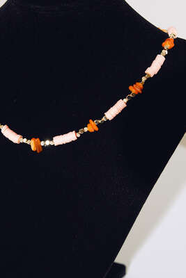 Renkli Boncuklu Kolye Somon - Thumbnail