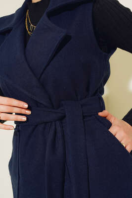 Cepli Kaşe Yelek Lacivert - Thumbnail