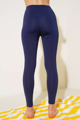 Koyu Lacivert Uzun Mayo Tayt - Thumbnail