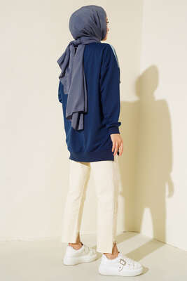 Kot Garnili Tunik Lacivert - Thumbnail