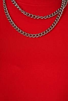 İki İplik Düz Tunik Kırmızı - Thumbnail