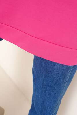 İki İplik Düz Tunik Fuşya - Thumbnail