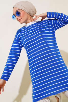 Pazarium - Şeritli Tunik Saks