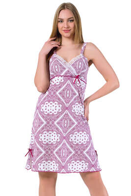 Göğüs Dantelli Bayan Gecelik Turkuaz - Thumbnail