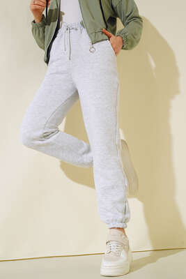 Lastikli Paça Jogger Pantolon Taş - Thumbnail