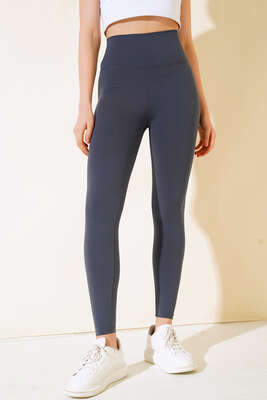 Düz Sporcu Tayt Antrasit - Thumbnail