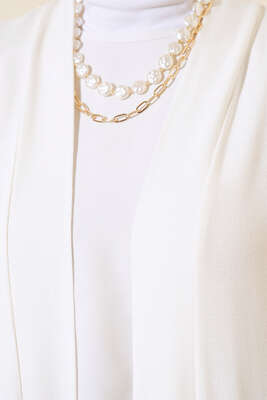 Düz Hırka Ekru - Thumbnail