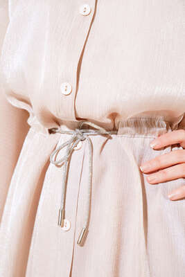 Simli İkili Takım Bej - Thumbnail