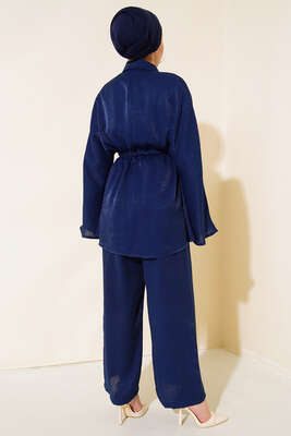 Simli İkili Takım Lacivert - Thumbnail