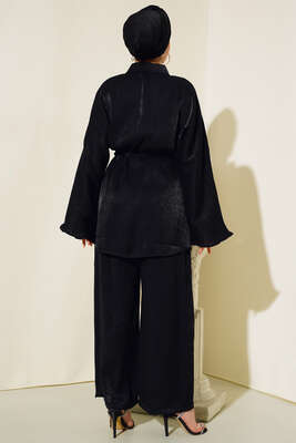 Simli İkili Takım Siyah - Thumbnail