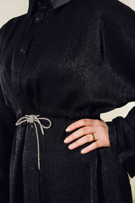 Simli İkili Takım Siyah - Thumbnail