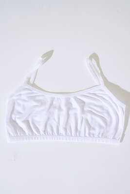 Askılı Petsiz Büstiyer Beyaz - Thumbnail