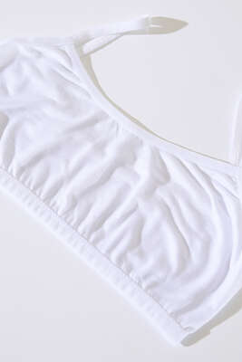 Askılı Petsiz Büstiyer Beyaz - Thumbnail