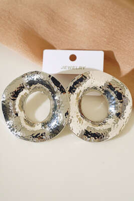 Asimetrik Halka Küpe Gümüş - Thumbnail