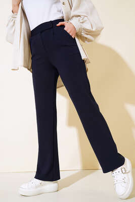 Cırtcırtlı Tek Pile Pantolon Lacivert - Thumbnail