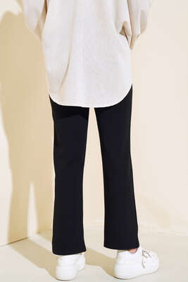 Cırtcırtlı Tek Pile Pantolon Siyah - Thumbnail