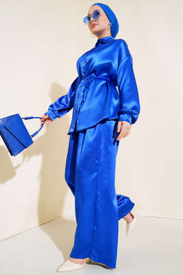 Pazarium - Parlak Gömlekli Takım Saks 