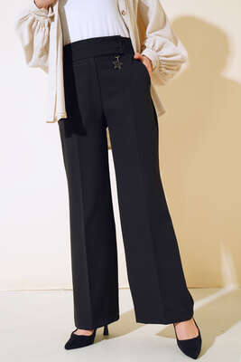 Aksesuarlı Pantolon Siyah - Thumbnail