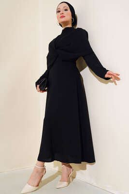 Krep Etekli İkili Takım Siyah - Thumbnail