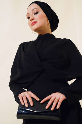 Krep Etekli İkili Takım Siyah - Thumbnail