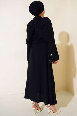 Krep Etekli İkili Takım Siyah - Thumbnail