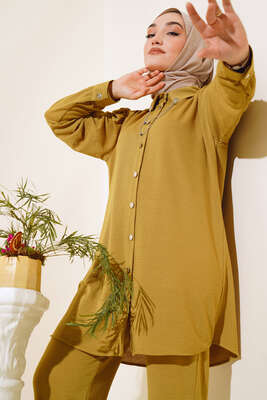 Yaka Zincirli Takım Yağ Yeşili - Thumbnail