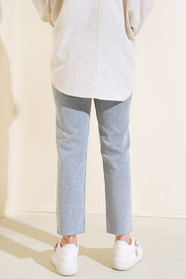 Boru Paça Sökük Jean Pantolon Tintli - Thumbnail