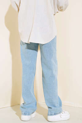 Yüksel Bel Palazzo Pantolon Kar Açık - Thumbnail