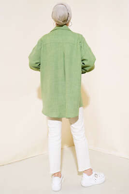 Tek Cepli Gömlek Fıstık Yeşili - Thumbnail