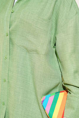 Tek Cepli Gömlek Fıstık Yeşili - Thumbnail