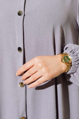 Hakim Yaka Metal Düğmeli Takım Gri - Thumbnail