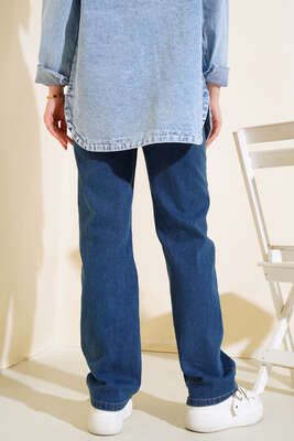 Uzun Kot Pantolon Koyu Mavi - Thumbnail