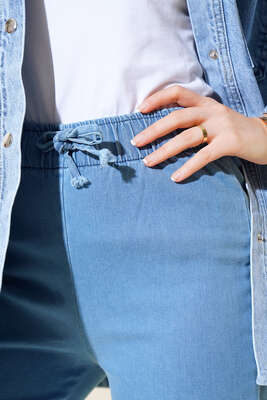 İspanyol Paça Kot Pantolon Açık Mavi - Thumbnail