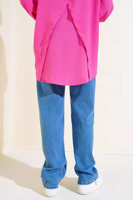 Uzun Salaş Kot Pantolon Kot Mavisi - Thumbnail