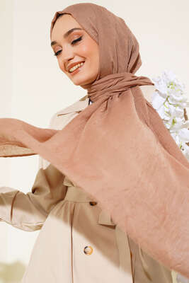 Organik Bambu Kraş Şal Vizon -50 - Thumbnail